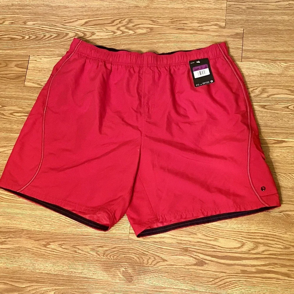 Nike Swim Trunks Men's XXL Red New‎ W Tags Back Spell Out Side Logo Lined K